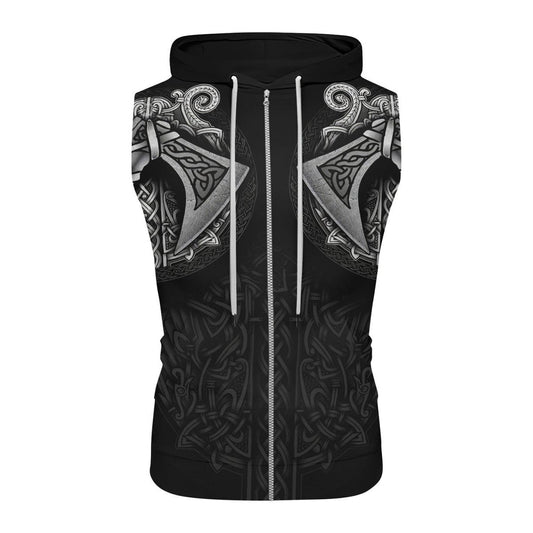 Sword & Shield Viking Sleeveless Pullover & Zip Hoodie - BattleFitGear