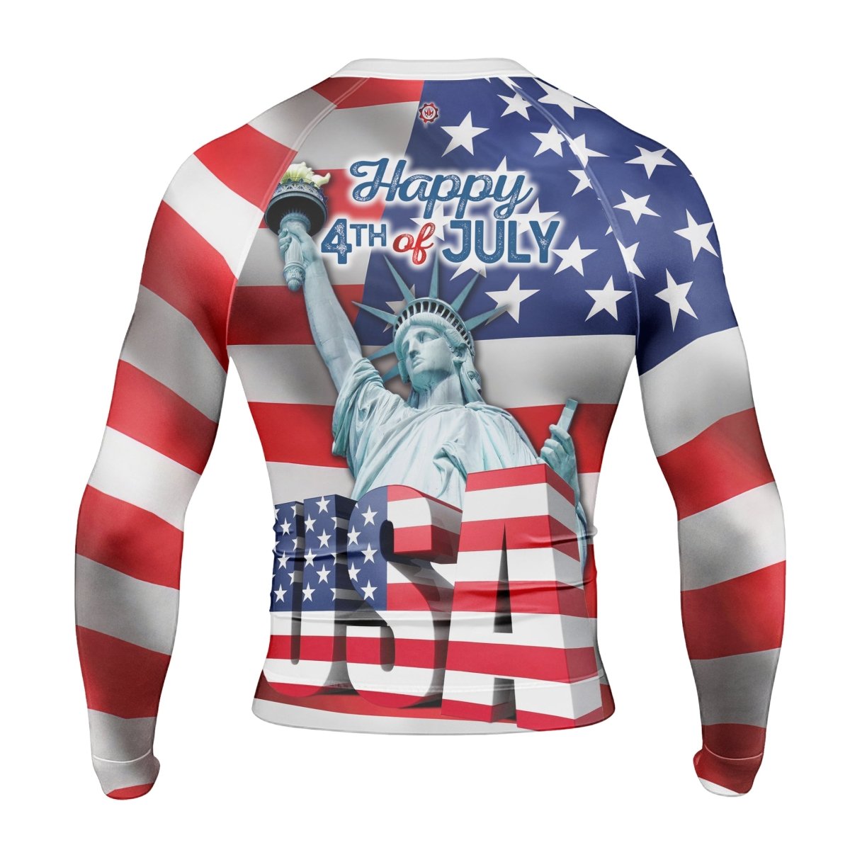 Happy Fourth Of July Men's Long Sleeve Rash Guard - BattleFitGear