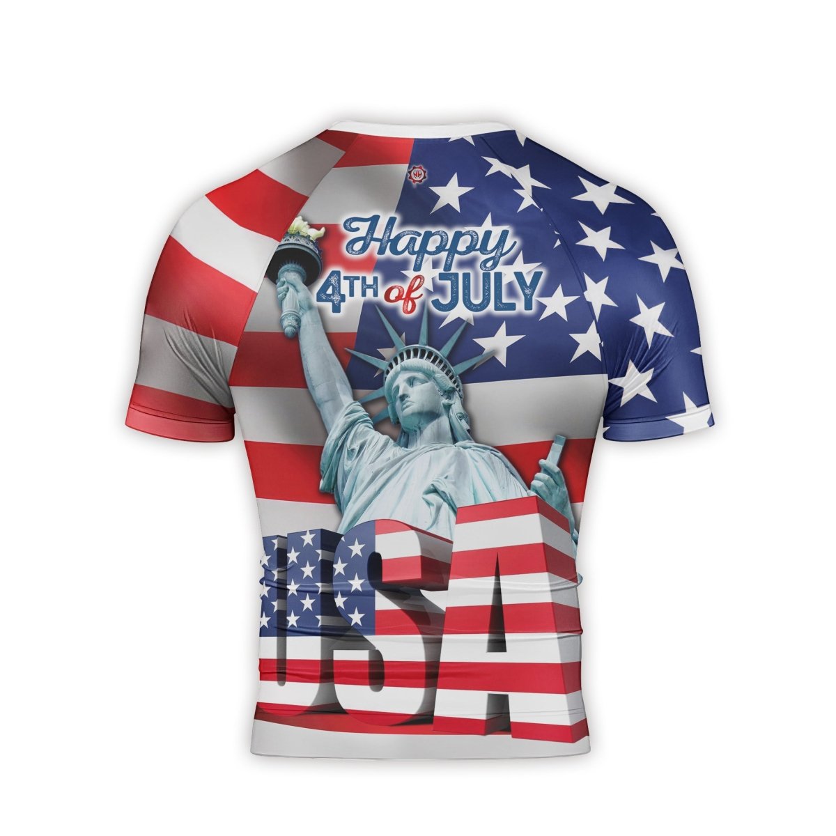 Happy Fourth Of July Men's Short Sleeve Rash Guard - BattleFitGear