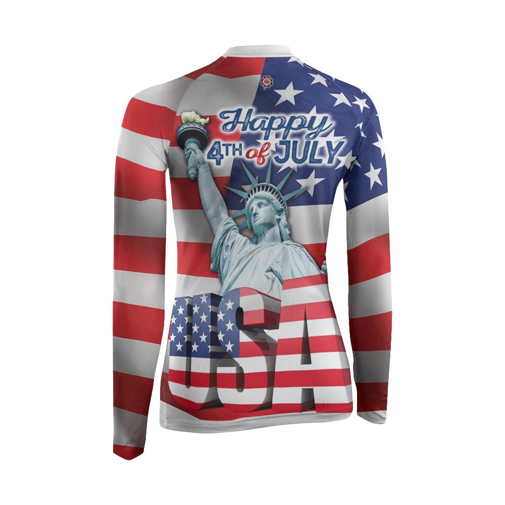 Happy Fourth Of July Women's Long Sleeve Rash Guard - BattleFitGear