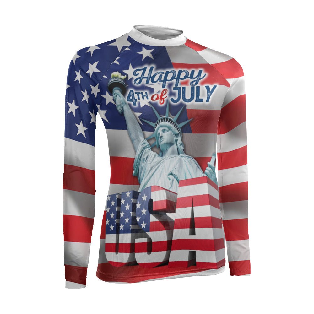 Happy Fourth Of July Women's Long Sleeve Rash Guard - BattleFitGear