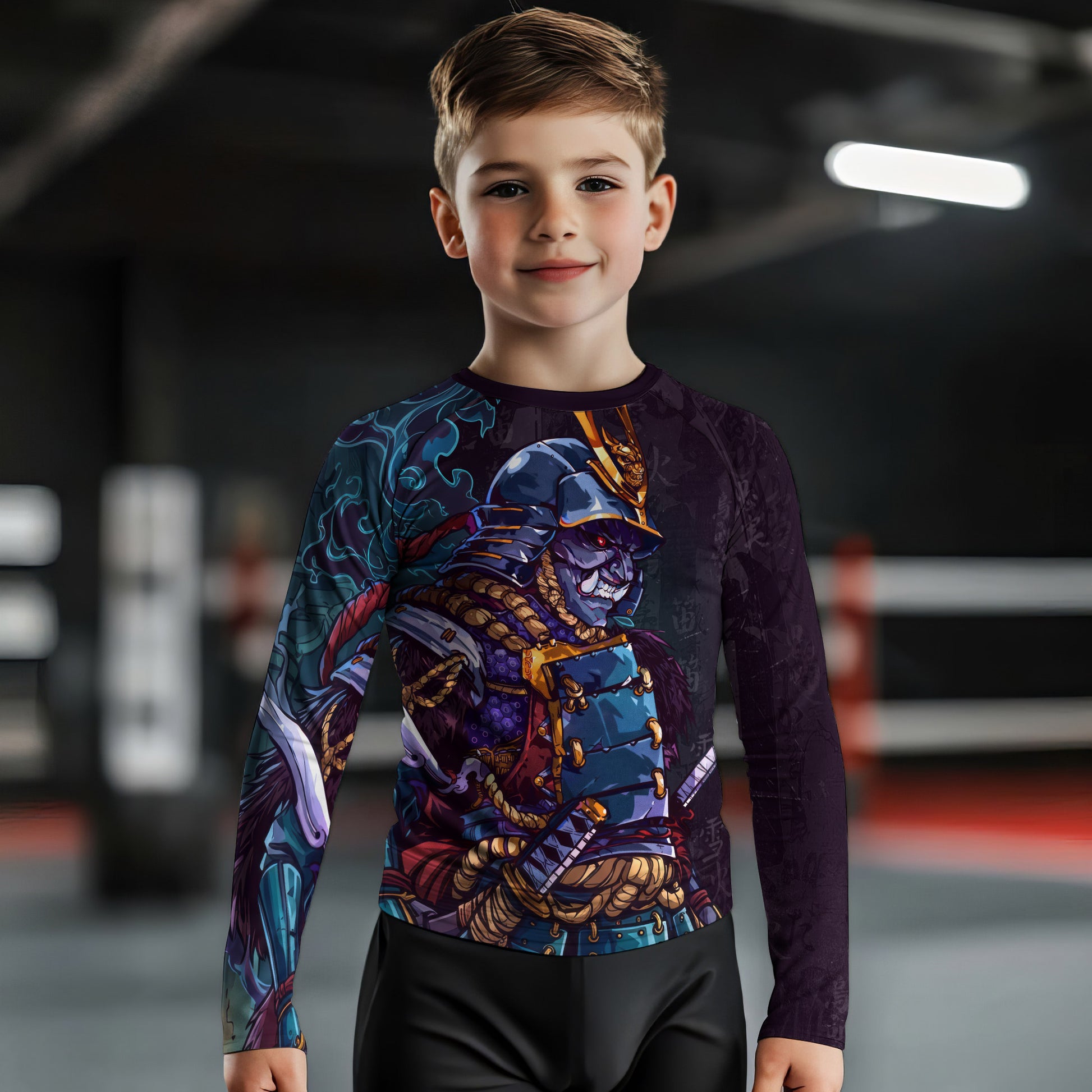 Hell Demon Samurai Kids Rash Guard