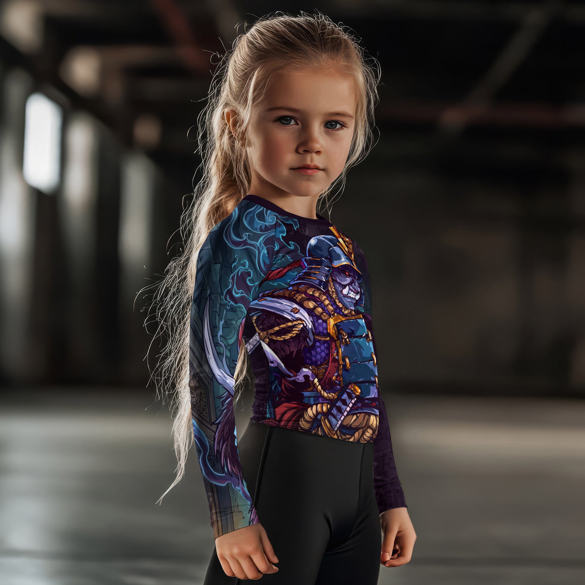 Hell Demon Samurai Kids Rash Guard