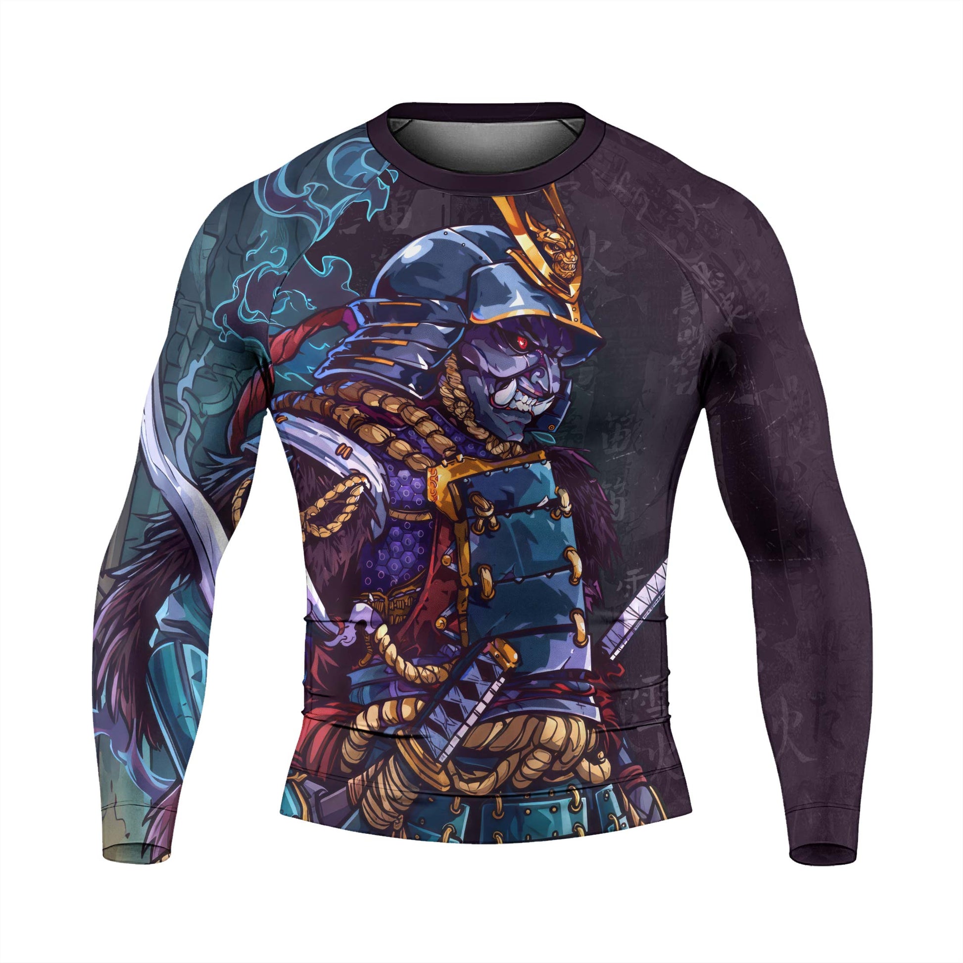 Hell Demon Samurai Men's Long Sleeve Rash Guard