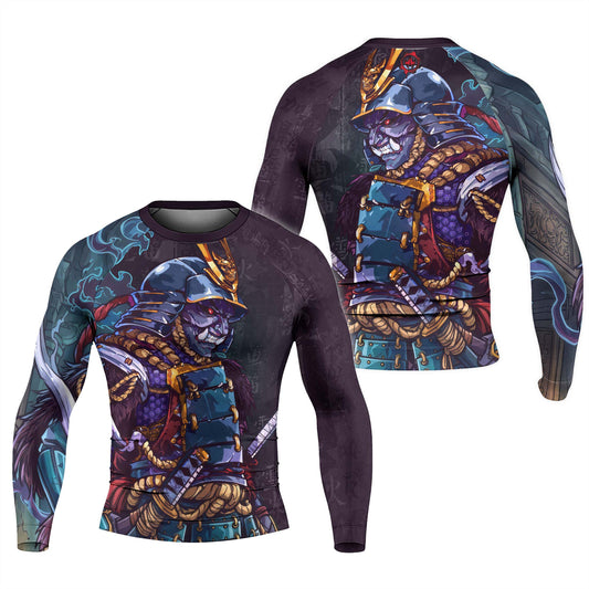 Hell Demon Samurai Men's Long Sleeve Rash Guard