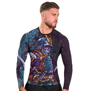 Hell Demon Samurai Men's Long Sleeve Rash Guard