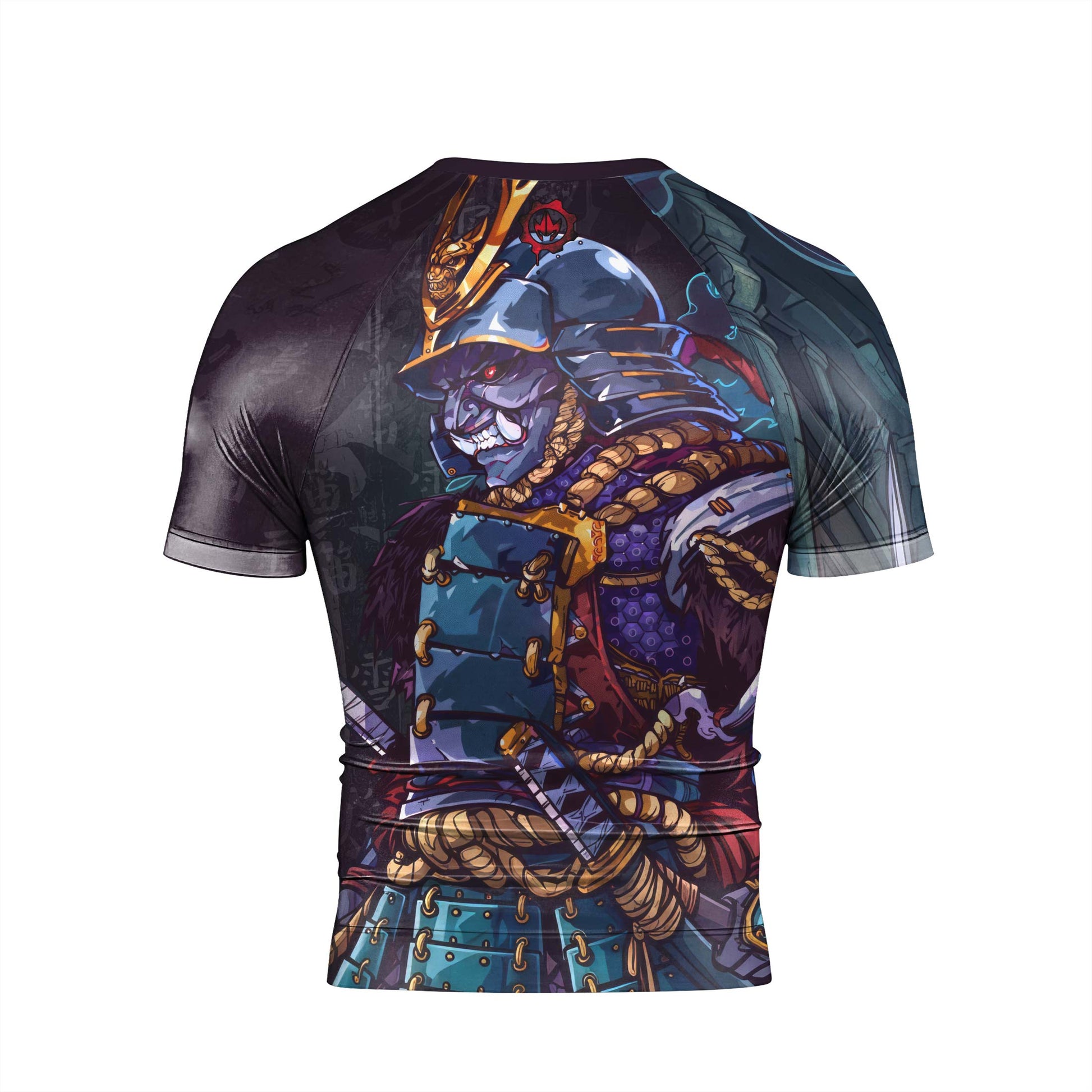 Hell Demon Samurai Men's Short Sleeve Rash Guard