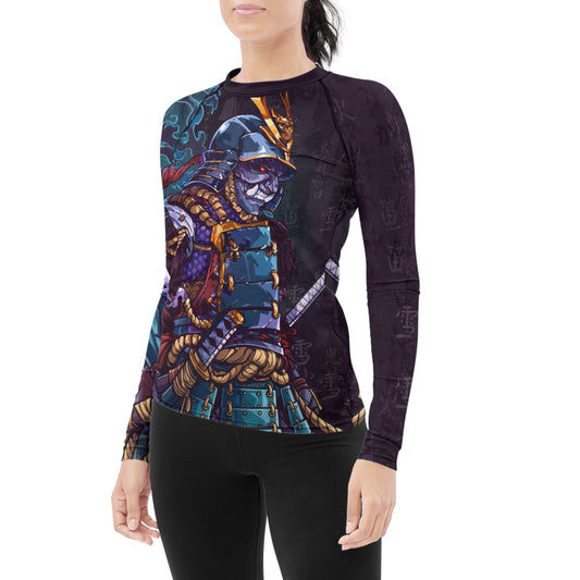 Hell Demon Samurai Women's Long Sleeve Rash Guard