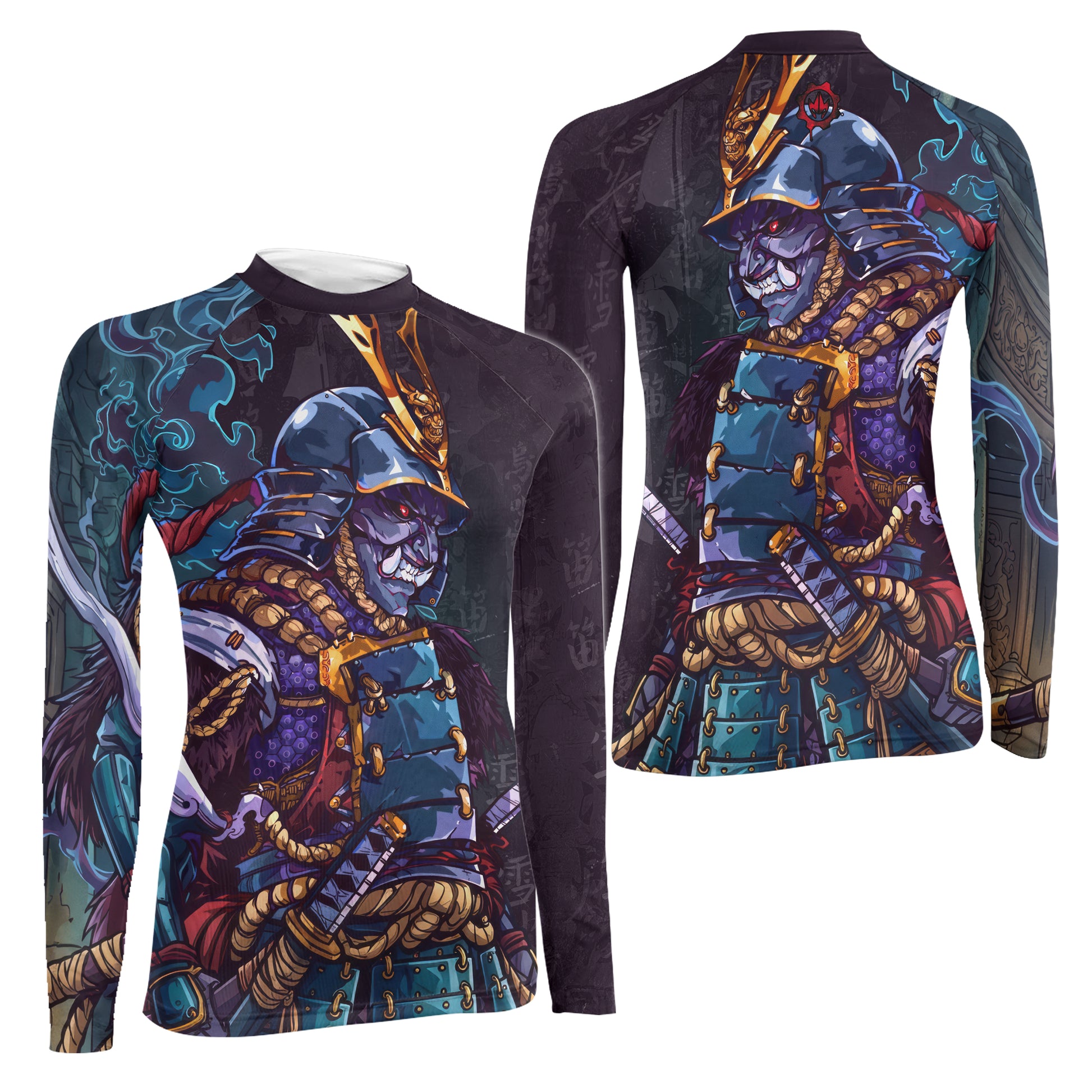Hell Demon Samurai Women's Long Sleeve Rash Guard