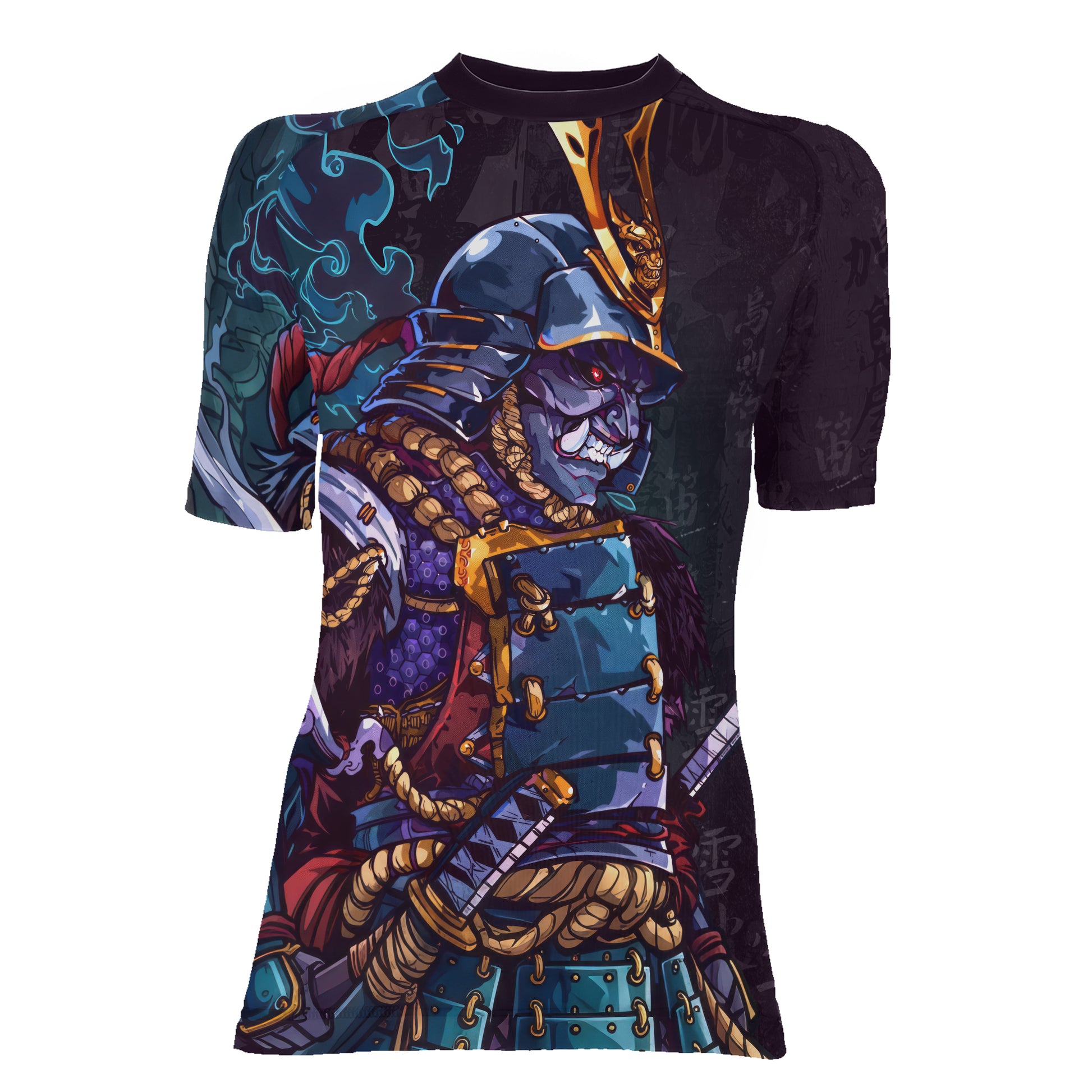 Hell Demon Samurai Women's Short Sleeve Rash Guard