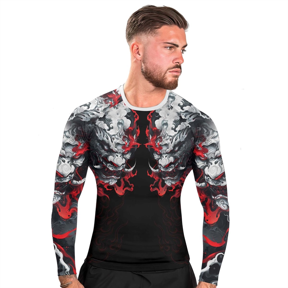 Hellstorm Demon Men's Long Sleeve Rash Guard - BattleFitGear