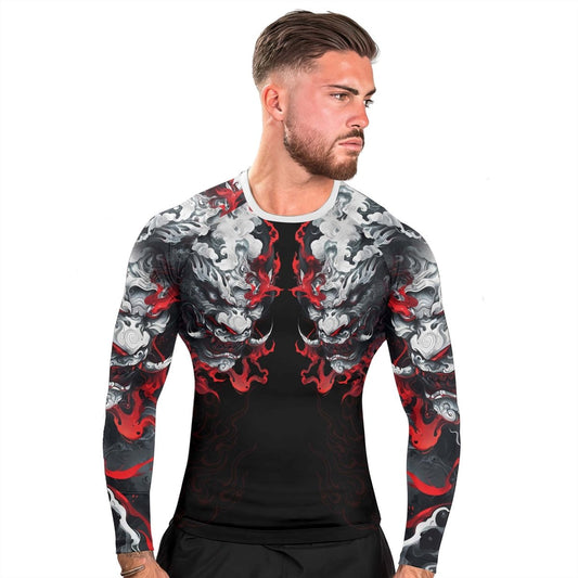 Hellstorm Demon Men's Long Sleeve Rash Guard - BattleFitGear
