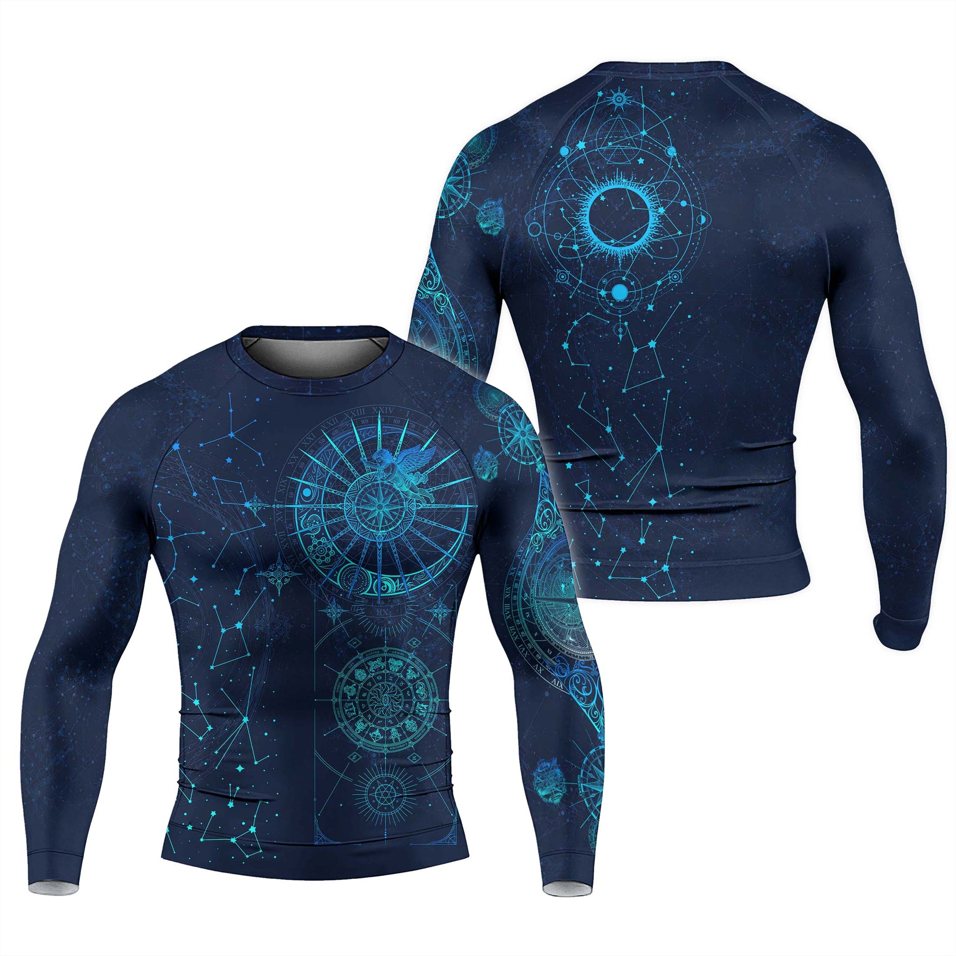 Horoscope Galaxy Men's Long Sleeve Rash Guard