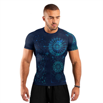 Horoscope Galaxy Men's Short Sleeve Rash Guard