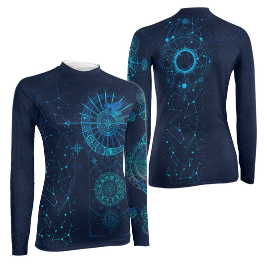 Horoscope Galaxy Women's Long Sleeve Rash Guard