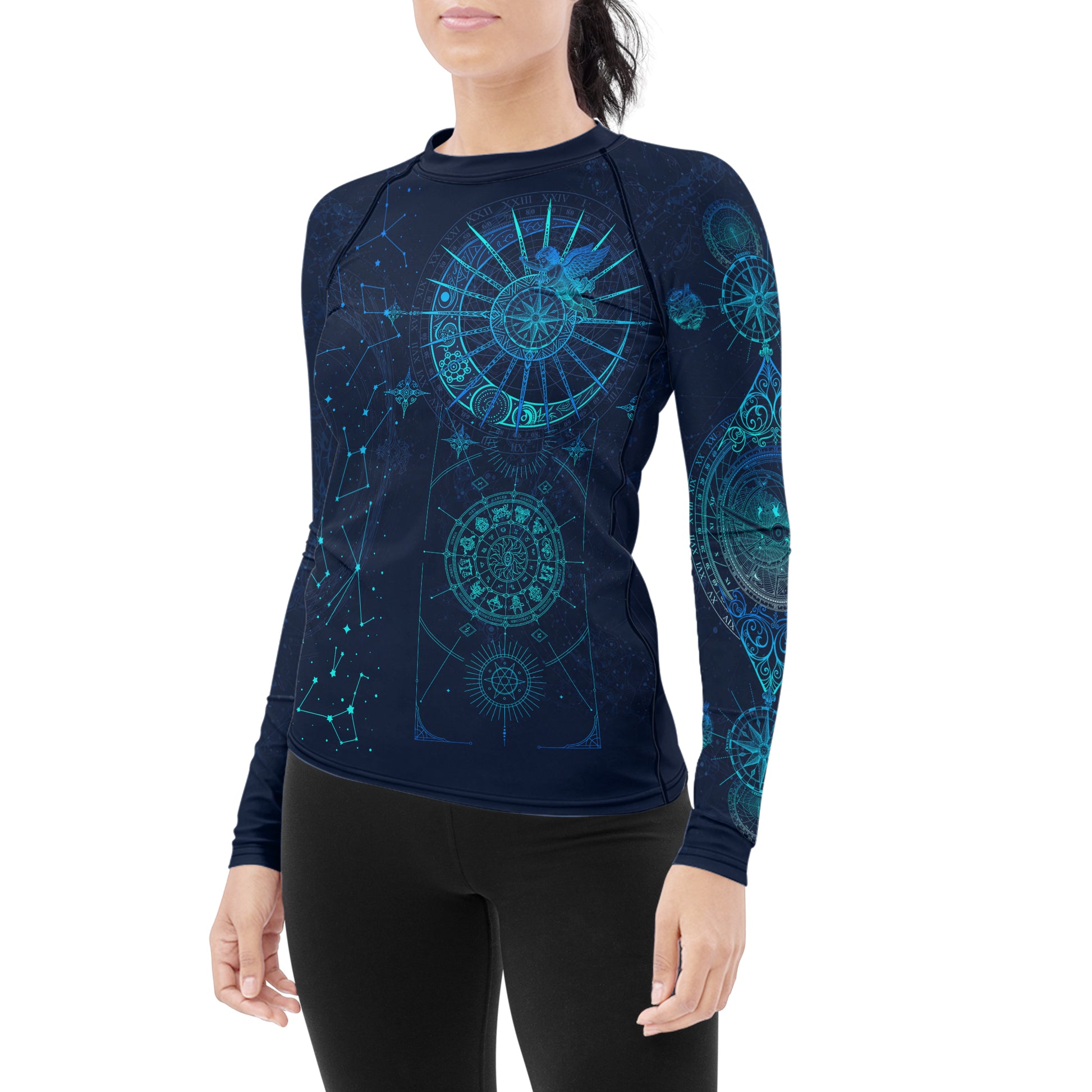 Horoscope Galaxy Women's Long Sleeve Rash Guard