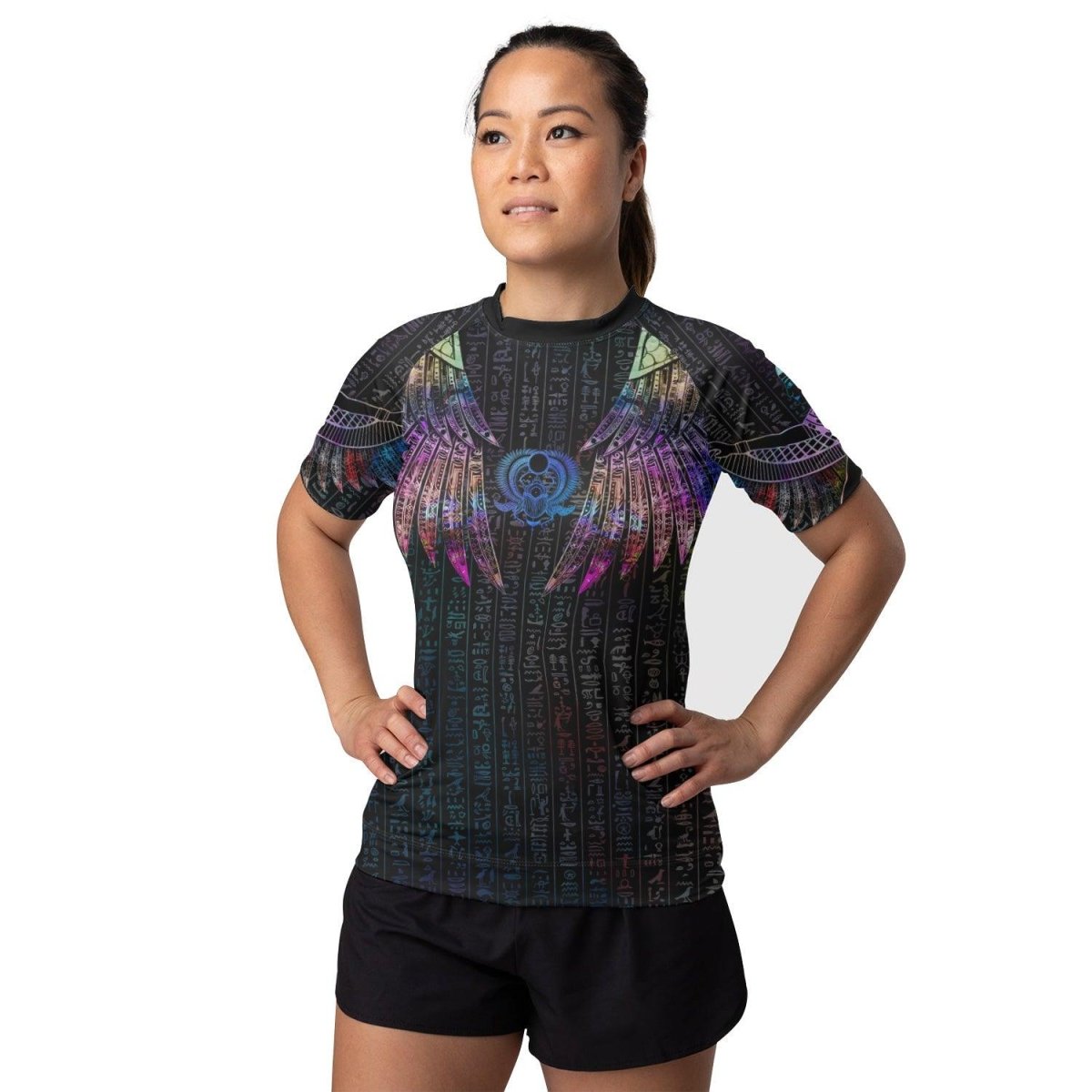 Goddess Of Motherly Love Aset Women's Short Sleeve Rash Guard - BattleFitGear