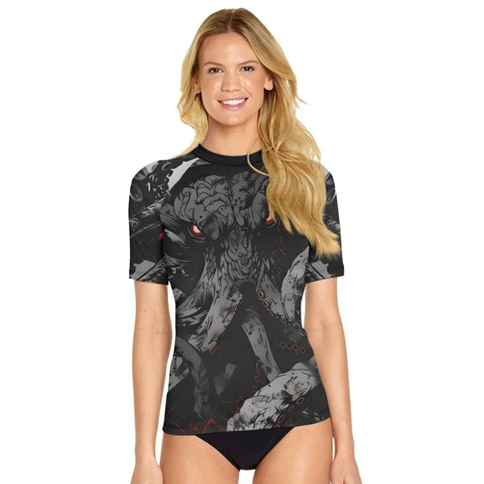 Darkness Cthulhu Women's Short Sleeve Rash Guard - BattleFitGear