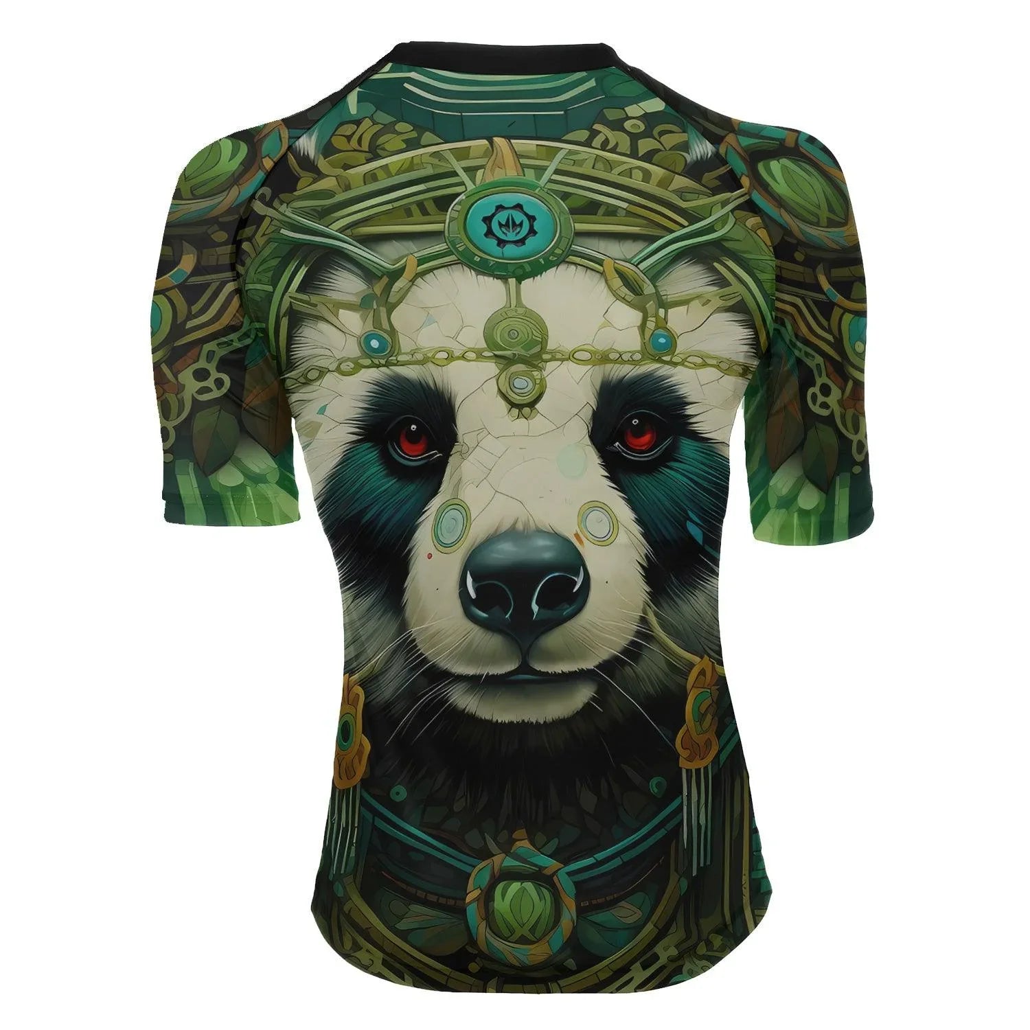Native Panda Women's Short Sleeve Rash Guard | Panda Compression Shirt