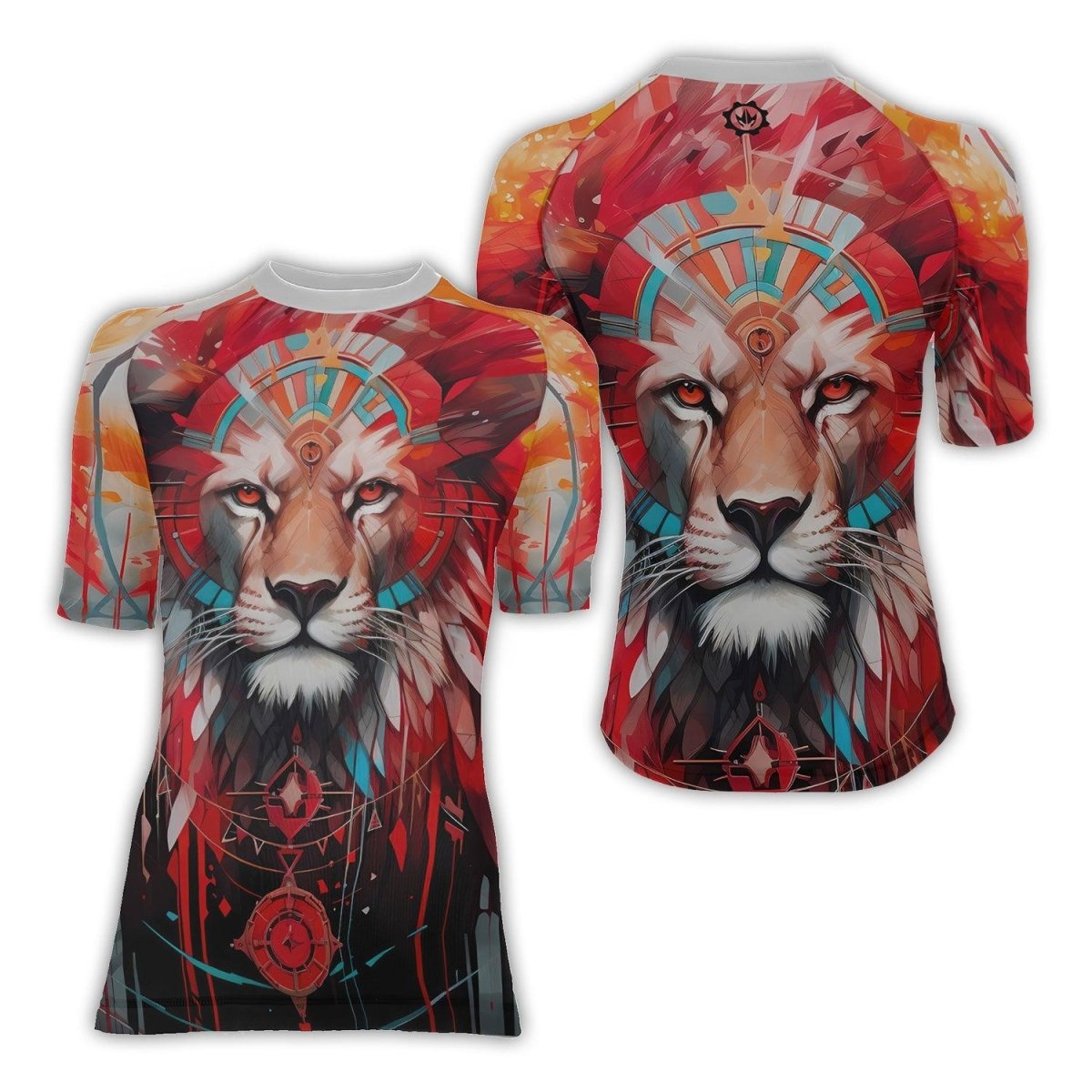 Lion Native Women's Short Sleeve Rash Guard - BattleFitGear