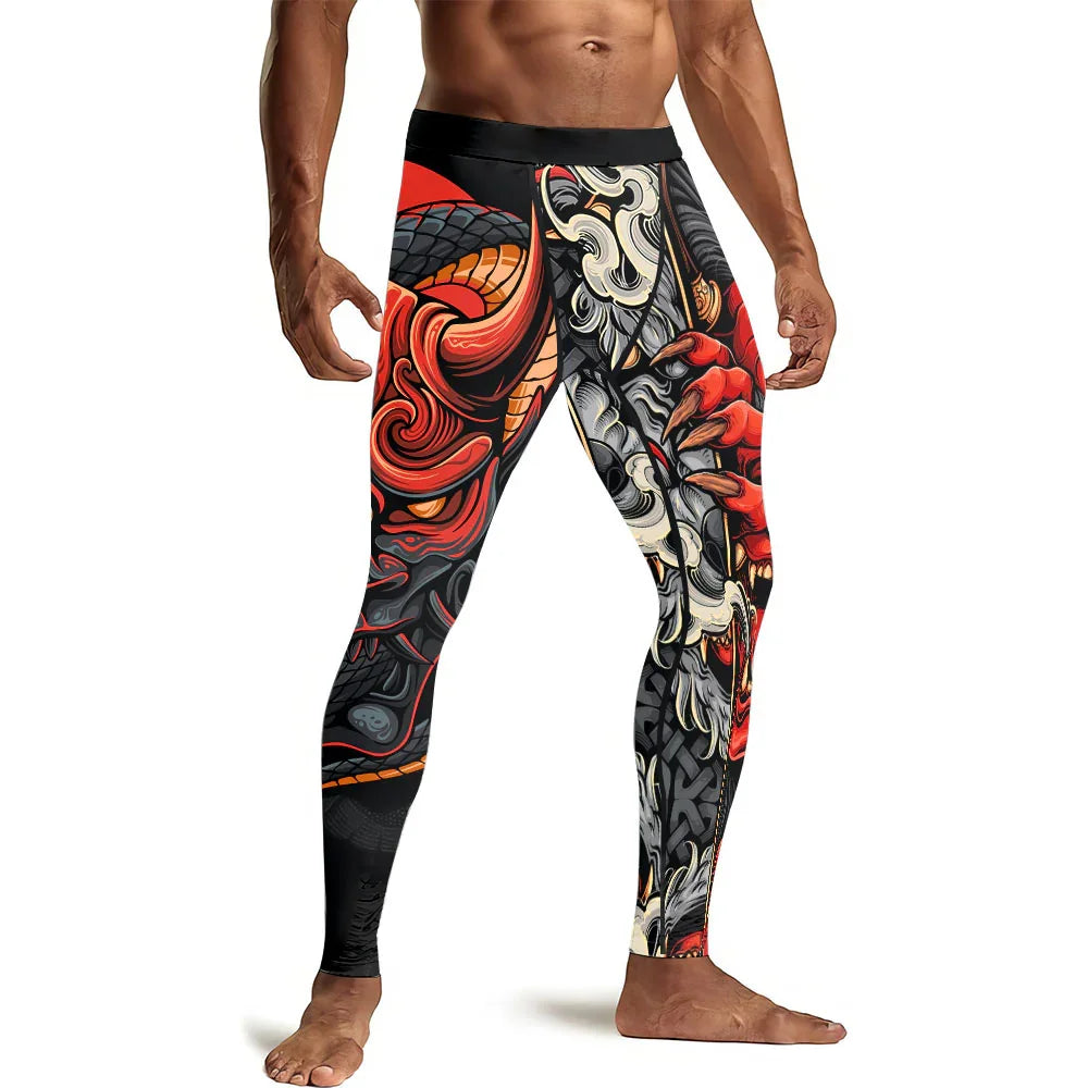 Infernal Hannya Men's Compression Leggings
