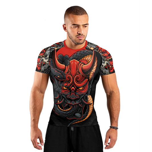 Infernal Hannya Men's Short Sleeve Rash Guard