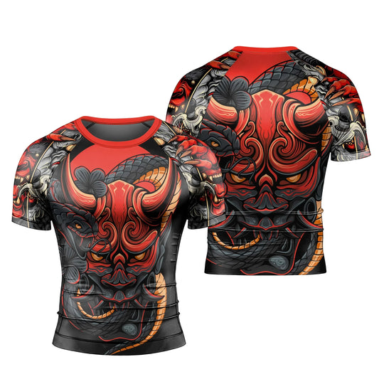 Infernal Hannya Men's Short Sleeve Rash Guard