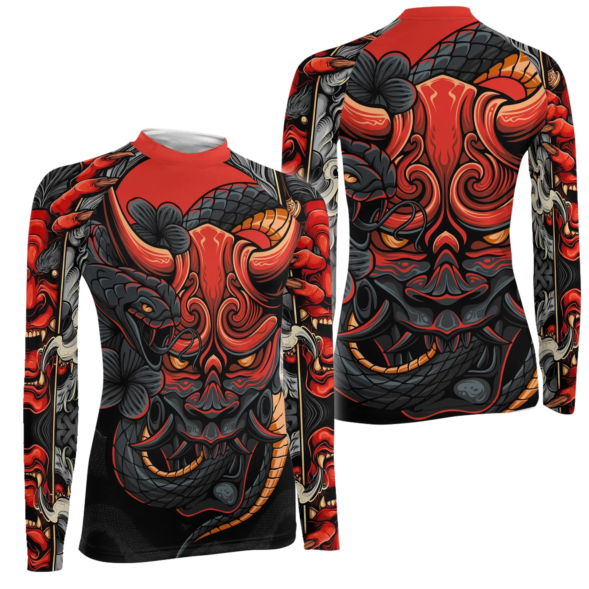 Infernal Hannya Women's Long Sleeve Rash Guard