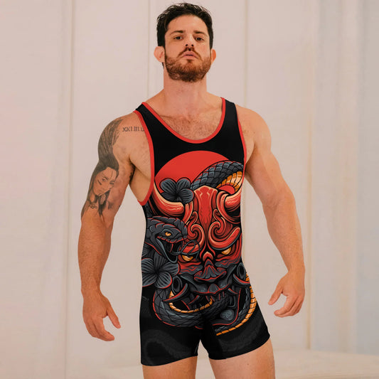 Infernal Hannya Wrestling Singlets