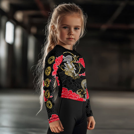 Japanese Raijin And Fujin Kids Rash Guard - BattleFitGear