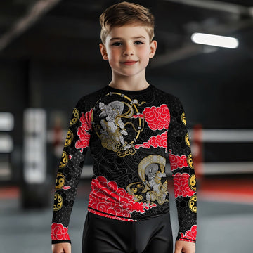 Japanese Raijin And Fujin Kids Rash Guard - BattleFitGear