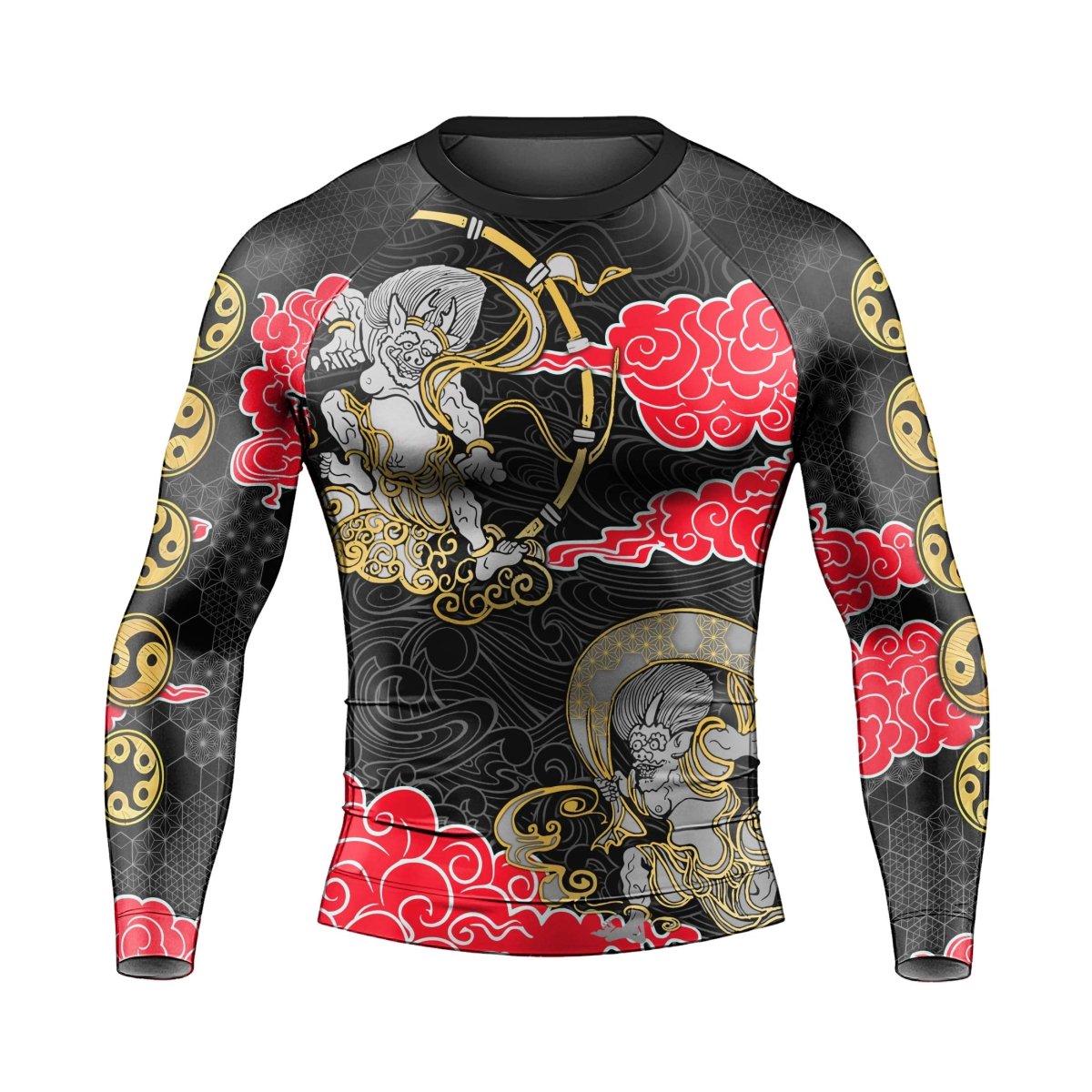 Japanese Raijin And Fujin Men's Long Sleeve Rash Guard - BattleFitGear