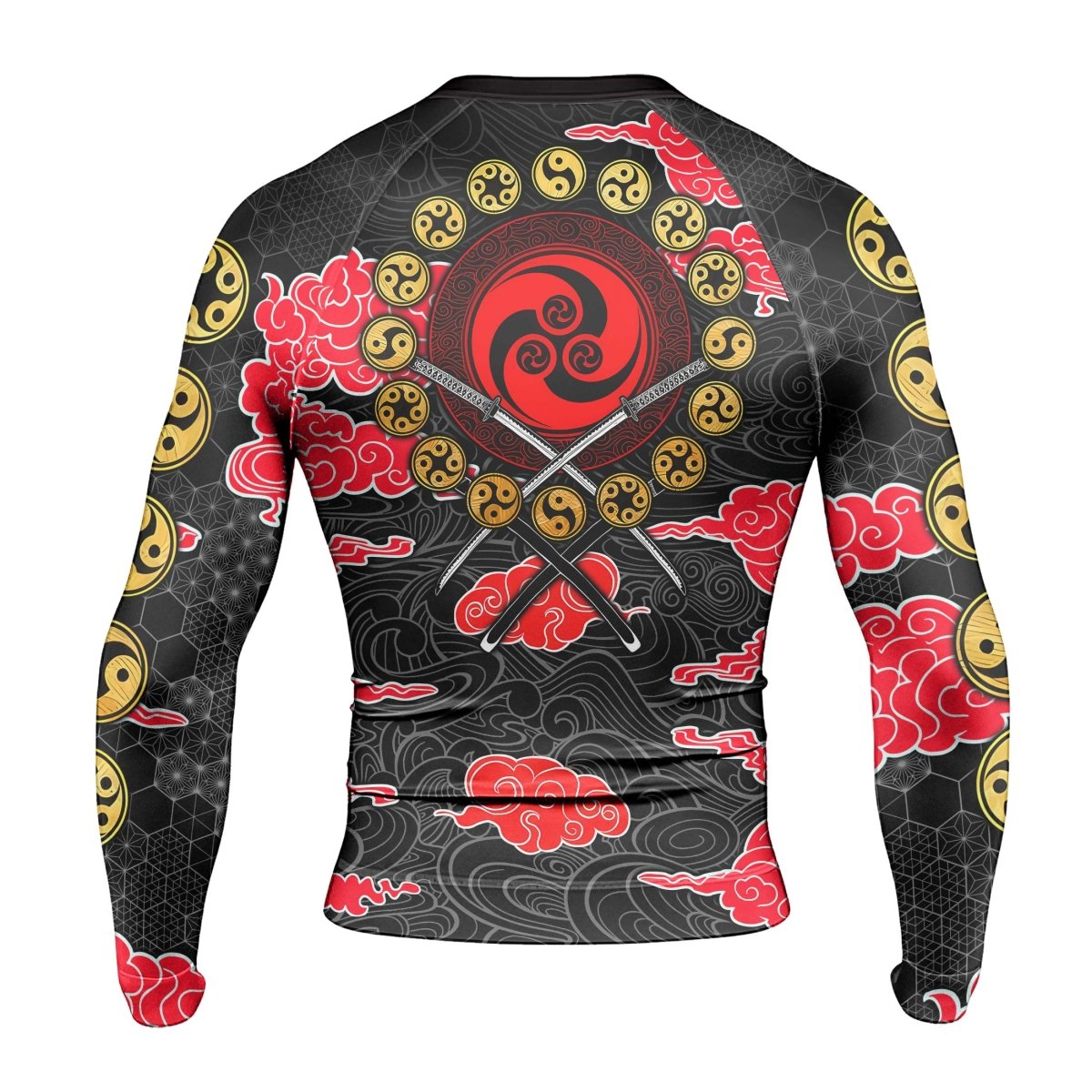 Japanese Raijin And Fujin Men's Long Sleeve Rash Guard - BattleFitGear