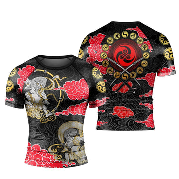 Japanese Raijin And Fujin Men's Short Sleeve Rash Guard - BattleFitGear