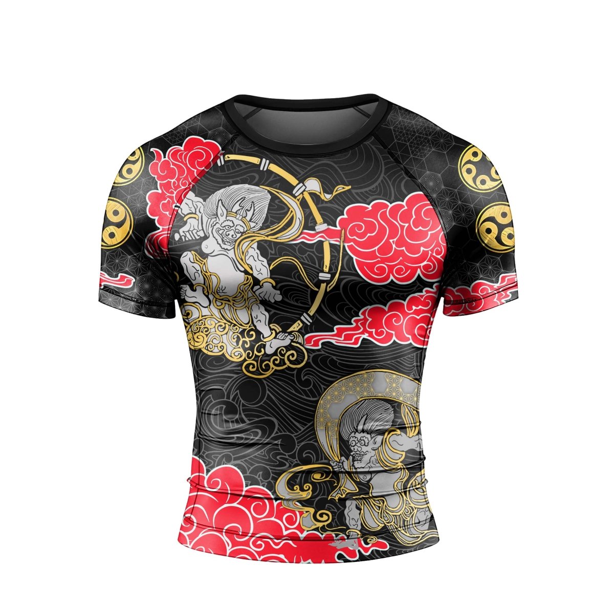 Japanese Raijin And Fujin Men's Short Sleeve Rash Guard - BattleFitGear