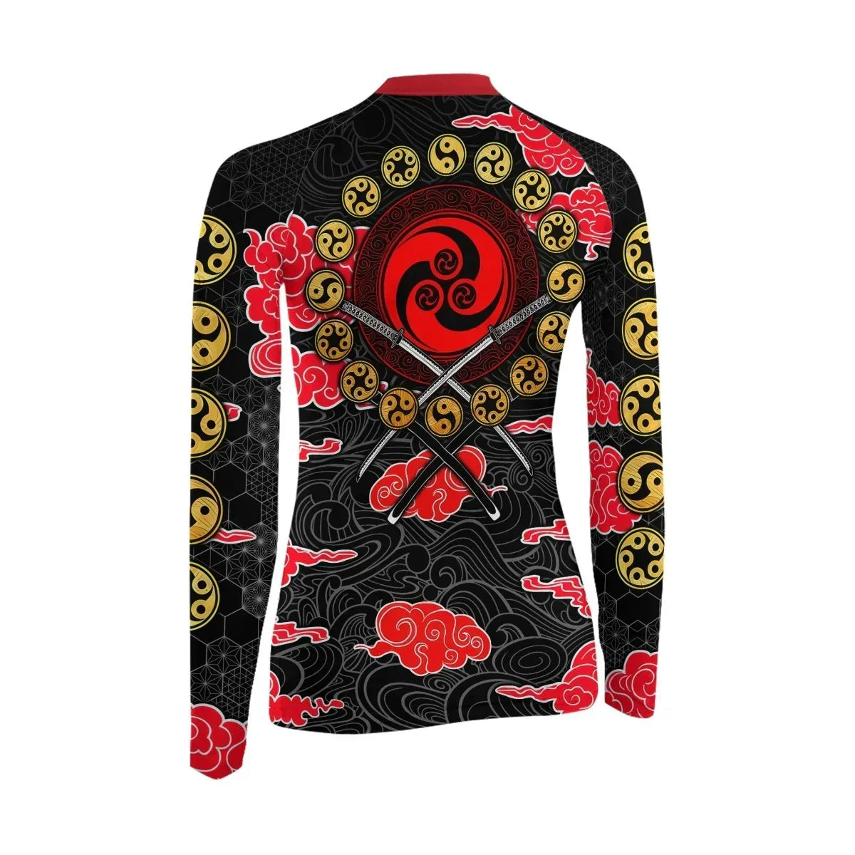 Japanese Raijin And Fujin Women's Long Sleeve Rash Guard