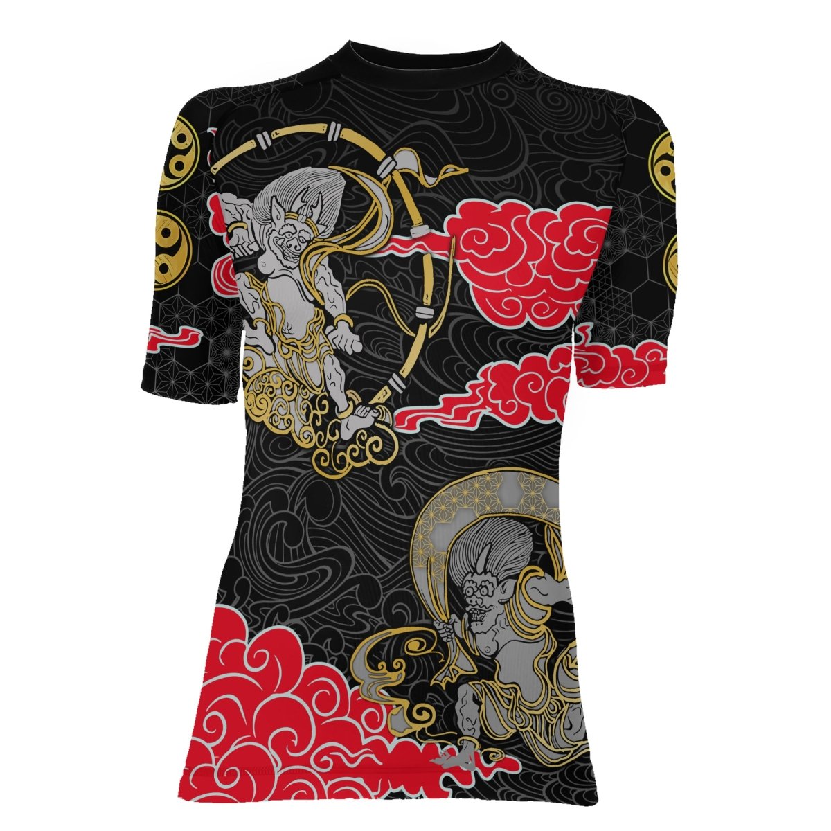 Japanese Raijin And Fujin Women's Short Sleeve Rash Guard - BattleFitGear