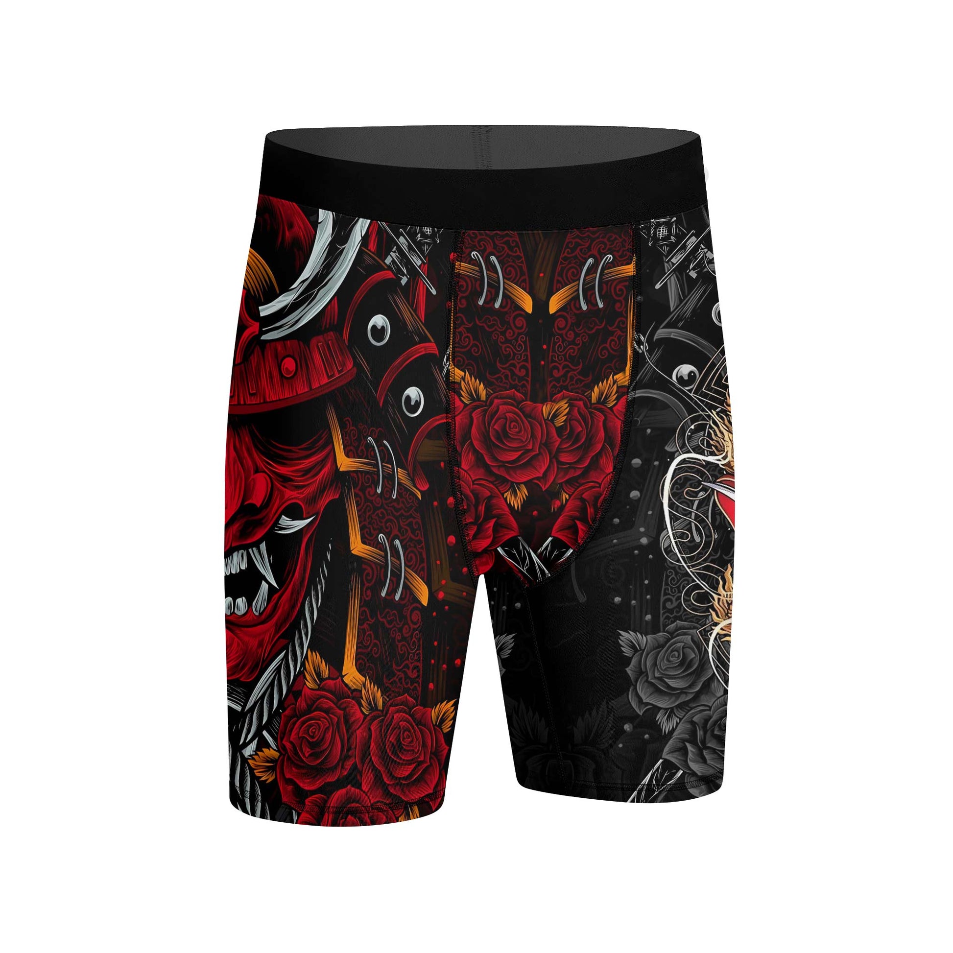 Japanese Red Demon Samurai Compression Shorts