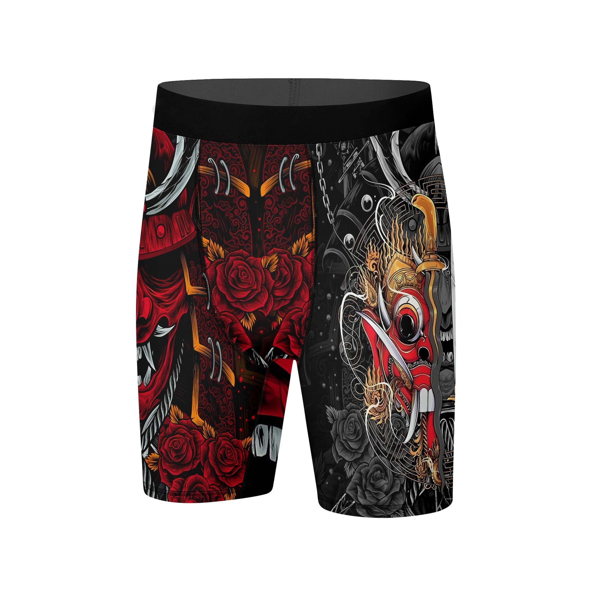 Japanese Red Demon Samurai Compression Shorts