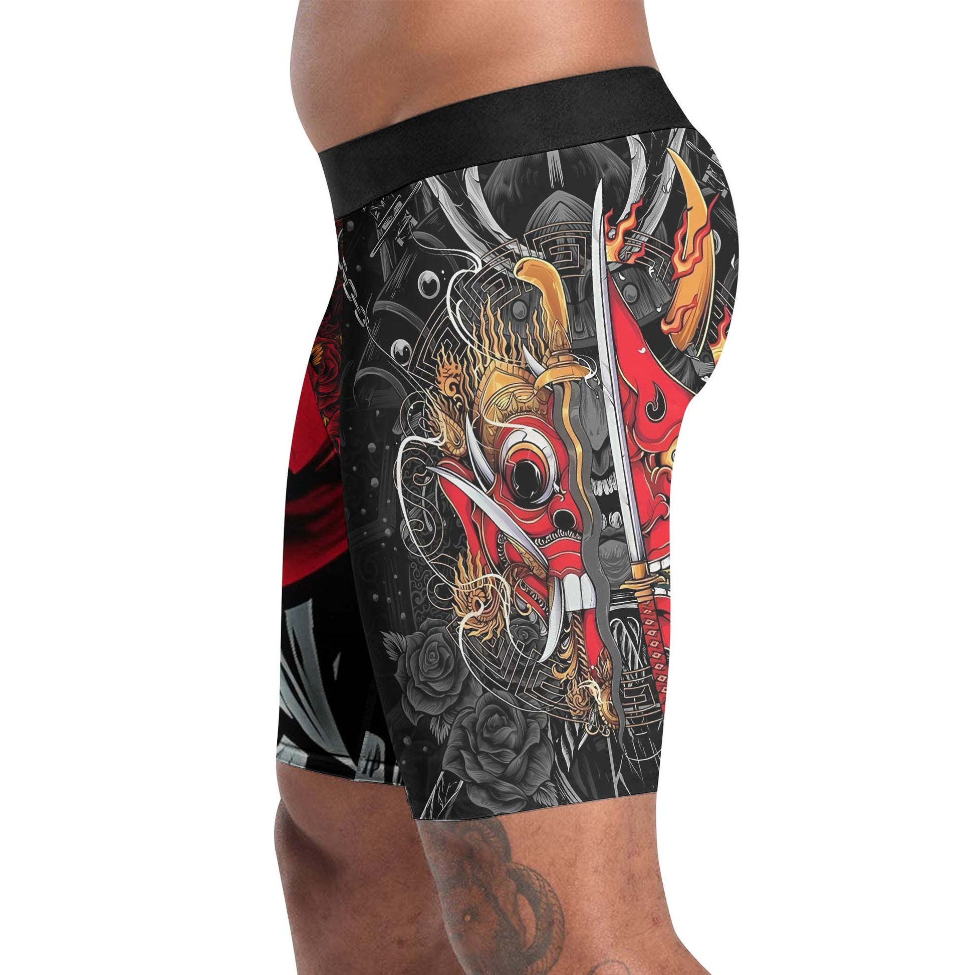 Japanese Red Demon Samurai Compression Shorts