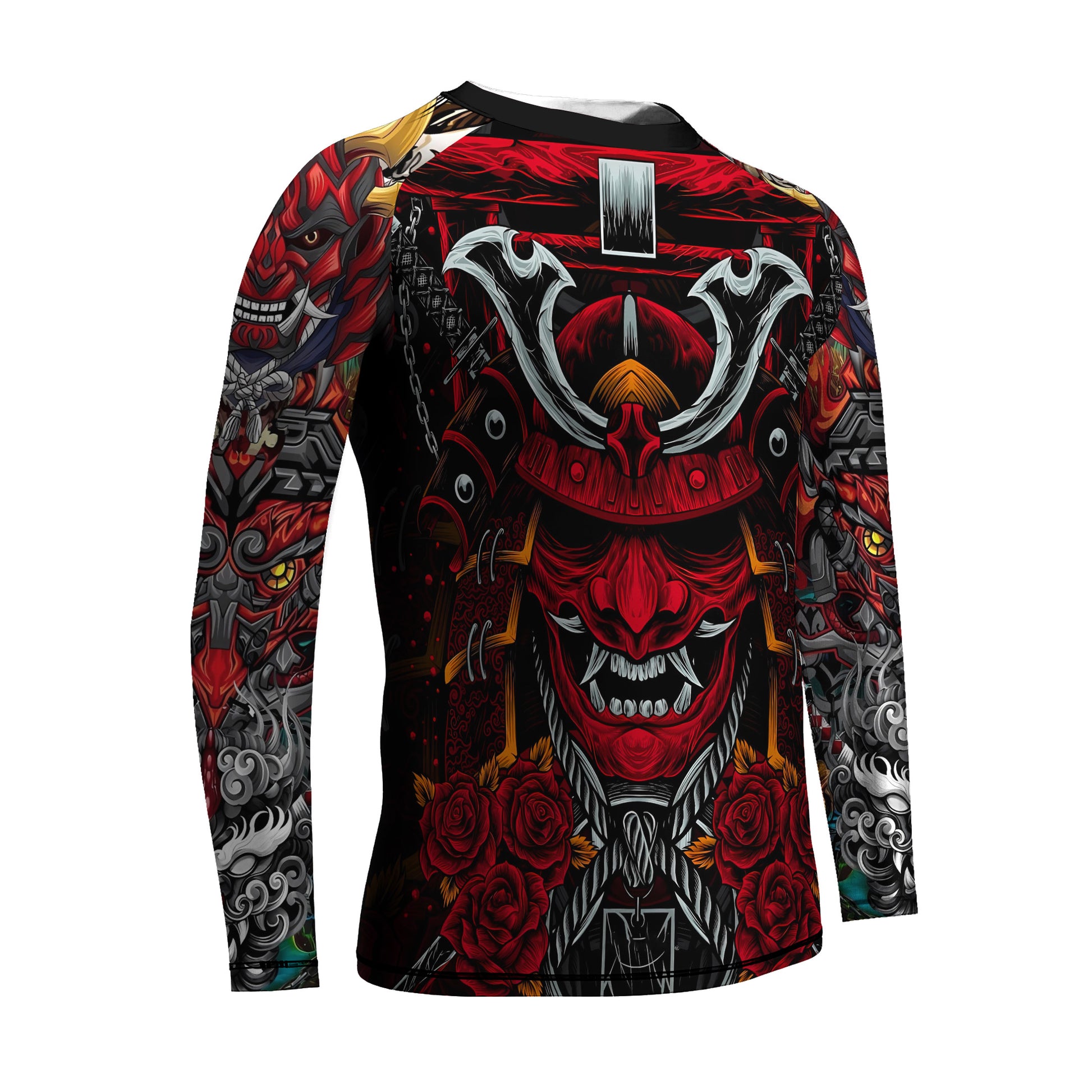 Japanese Red Demon Samurai Kids Rash Guard