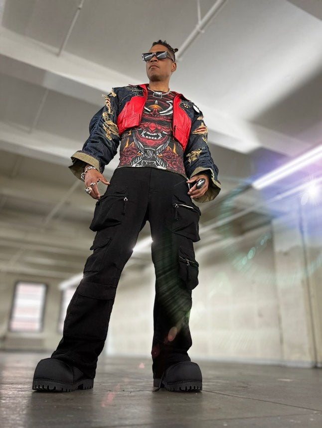 Japanese Red Demon Samurai Short Sleeve Rash Guard