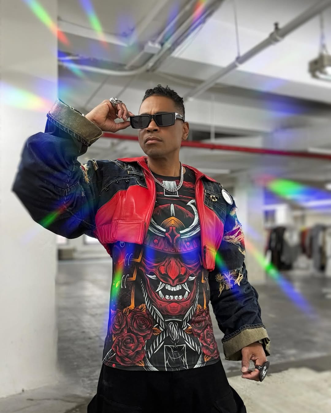 Japanese Red Demon Samurai Short Sleeve Rash Guard