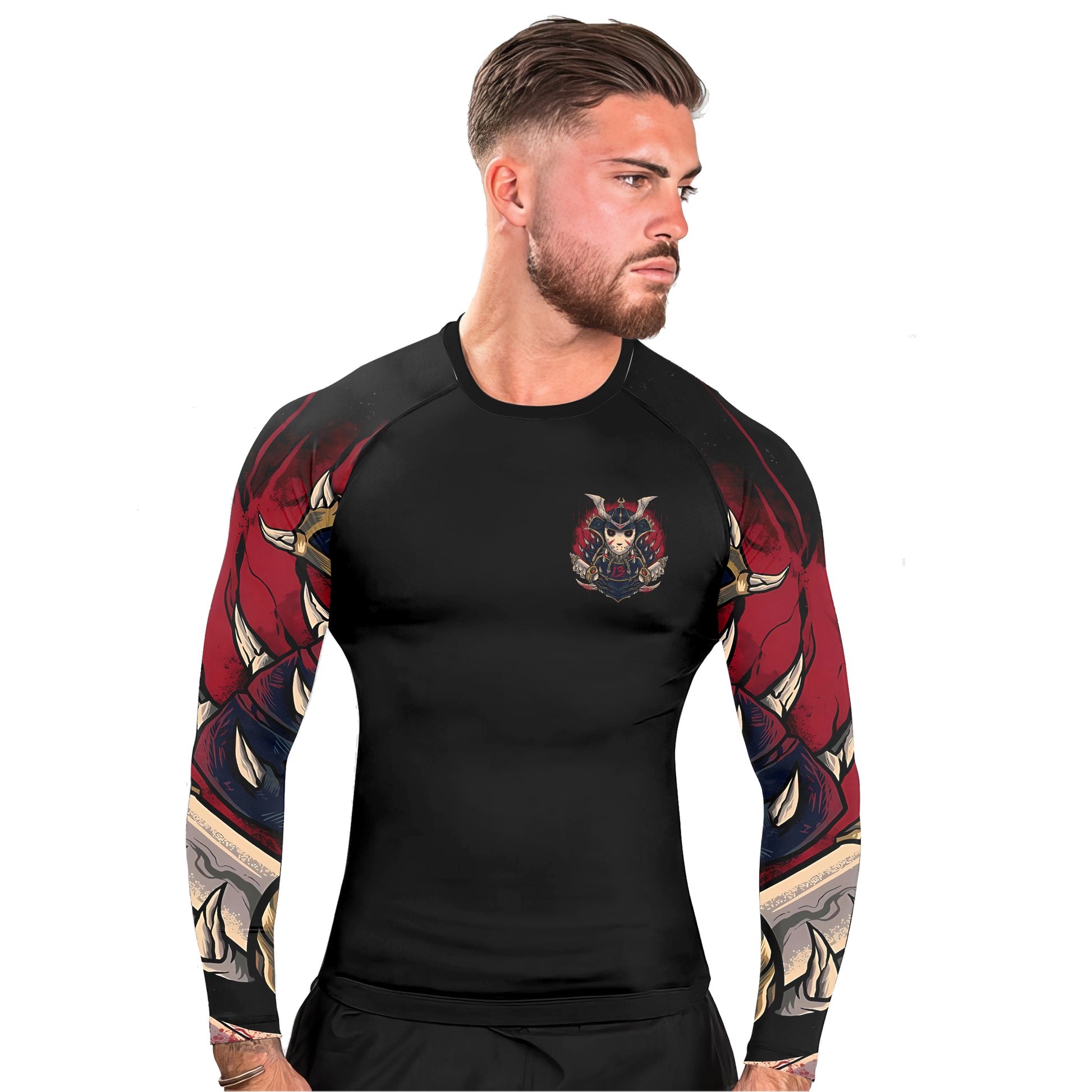 Jason Voorhees Samurai Men's Long Sleeve Rash Guard
