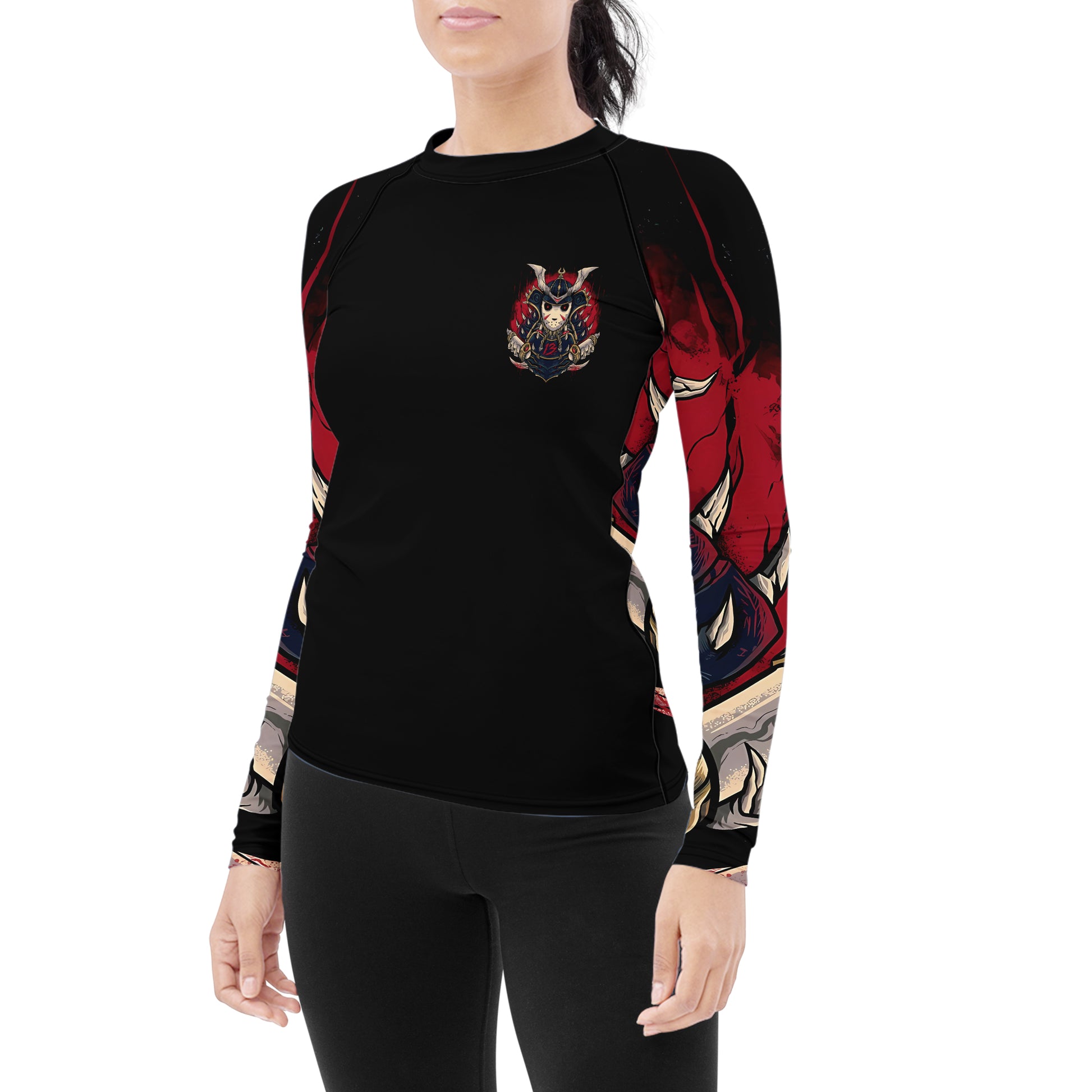 Jason Voorhees Samurai Women's Long Sleeve Rash Guard