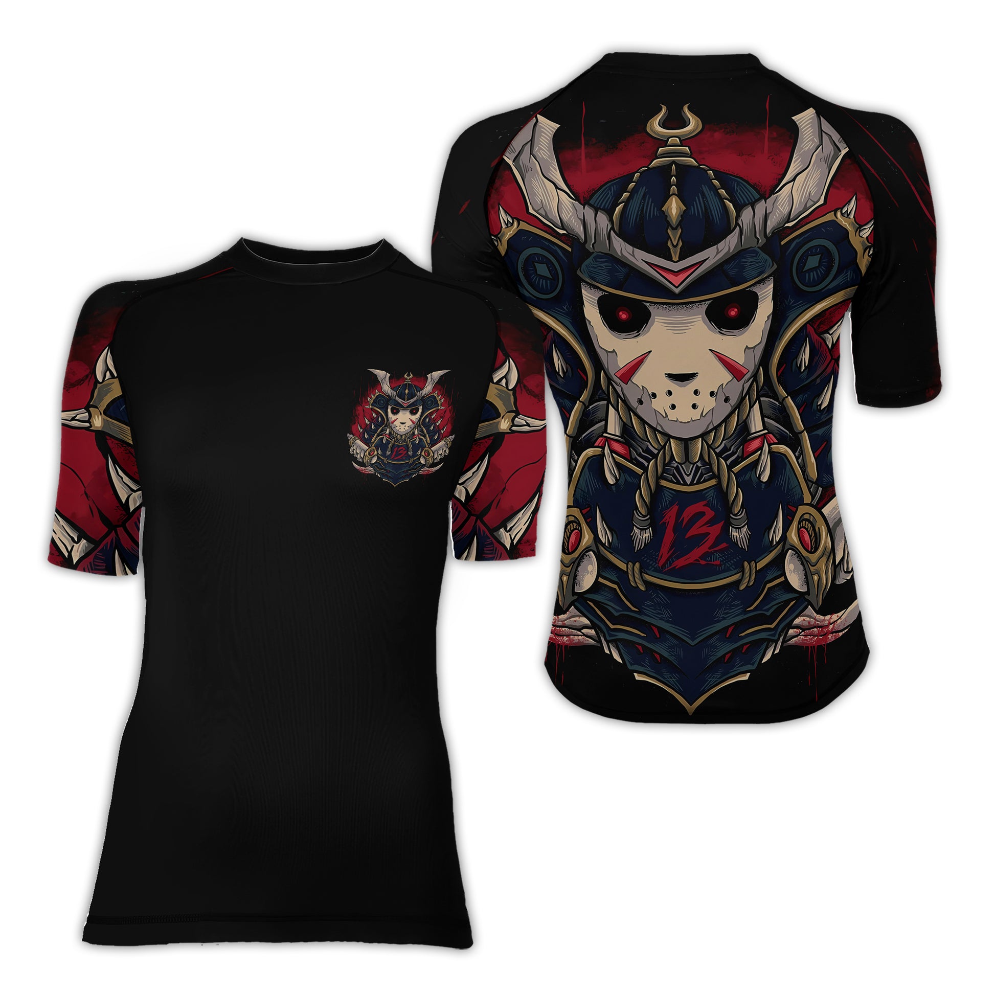 Jason Voorhees Samurai Women's Short Sleeve Rash Guard