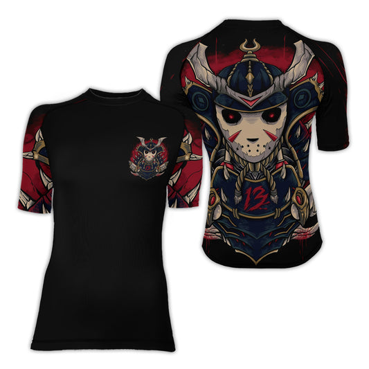 Jason Voorhees Samurai Women's Short Sleeve Rash Guard