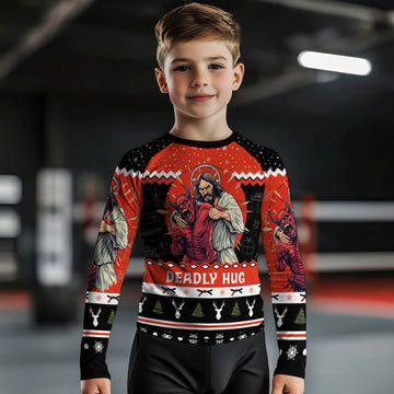 Jesus Deadly Hug Kids Rash Guard