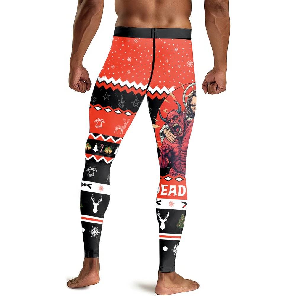 Jesus Deadly Hug Men's Compression Leggings - BattleFitGear