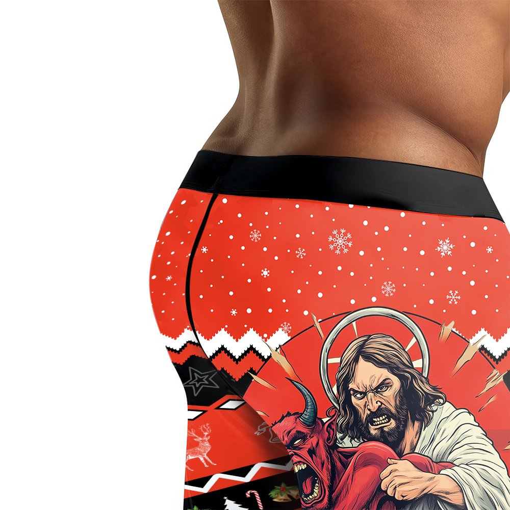 Jesus Deadly Hug Men's Compression Leggings - BattleFitGear